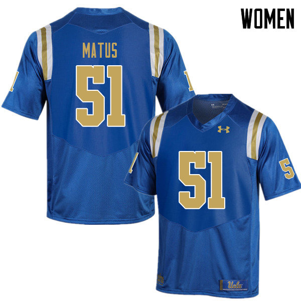 Women #51 Ethan Matus UCLA Bruins College Football Jerseys Sale-Blue